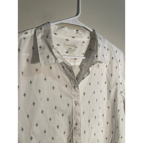 Garnet Hill Classi Floral Print Pima Cotton Button Down Long Sleeve Top Size 12 - Picture 3 of 11